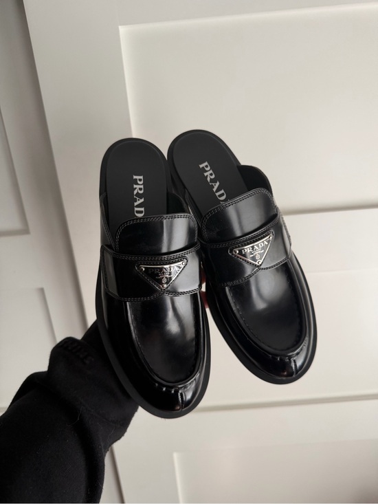 Prada Shoes - Prada Black Leather Mules